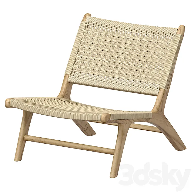 Kave Home Beida solid teak armchair 3D Model Kave Home Beida solid teak armchair 3D Model