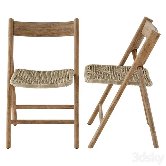 kave home dandara wood folding chair 3D Model kave home dandara wood folding chair 3D Model