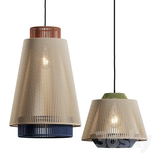 Kave Home Yuvia Pendant Lamps 3D Model Kave Home Yuvia Pendant Lamps 3D Model