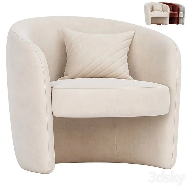 Kearney Upholstered Barrel Chair 3D Model