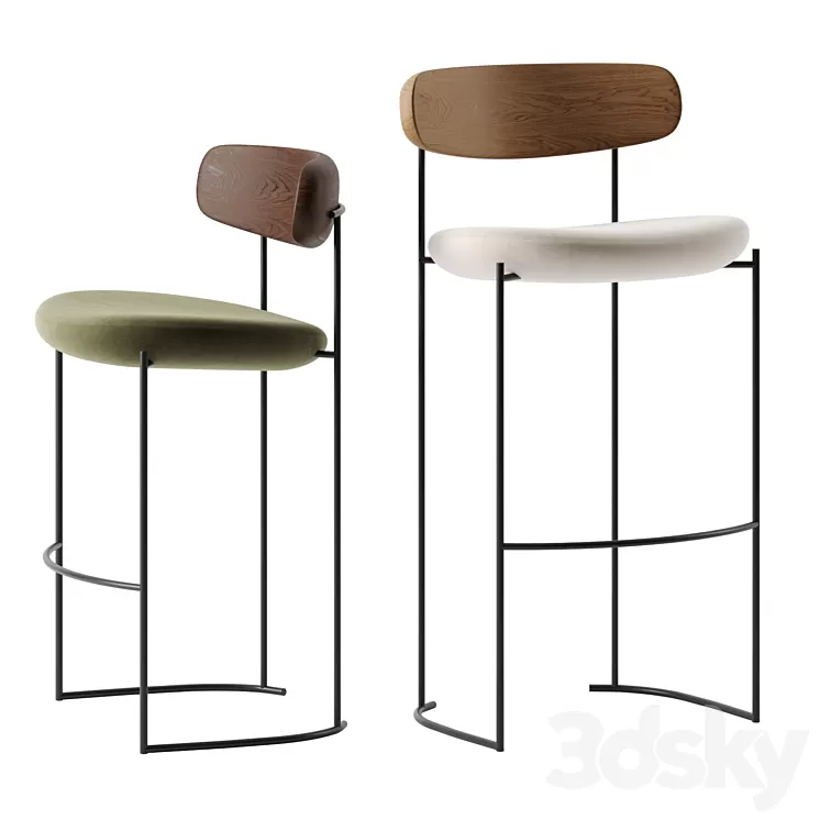 Keel barstools by Potocco 3D Model Keel barstools by Potocco 3D Model