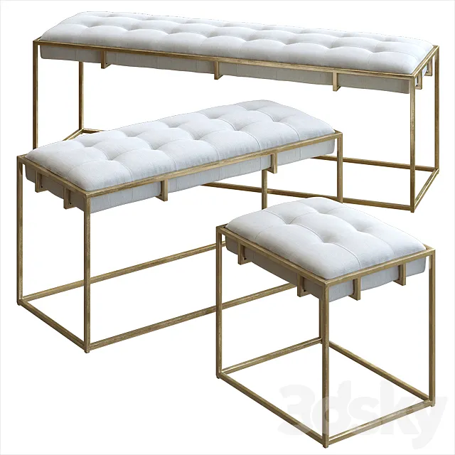 KELLEN UPHOLSTERED BENCH 3DModel KELLEN UPHOLSTERED BENCH 3DModel