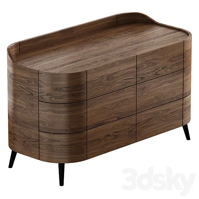 Kelly Chest of Drawers by Poliform 3D Model Kelly Chest of Drawers by Poliform 3D Model
