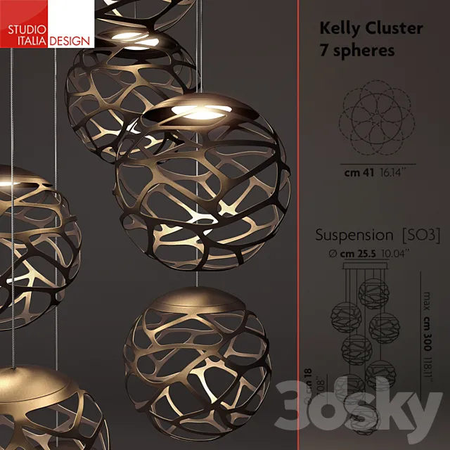 Kelly Cluster Pendant 3D Model Kelly Cluster Pendant 3D Model