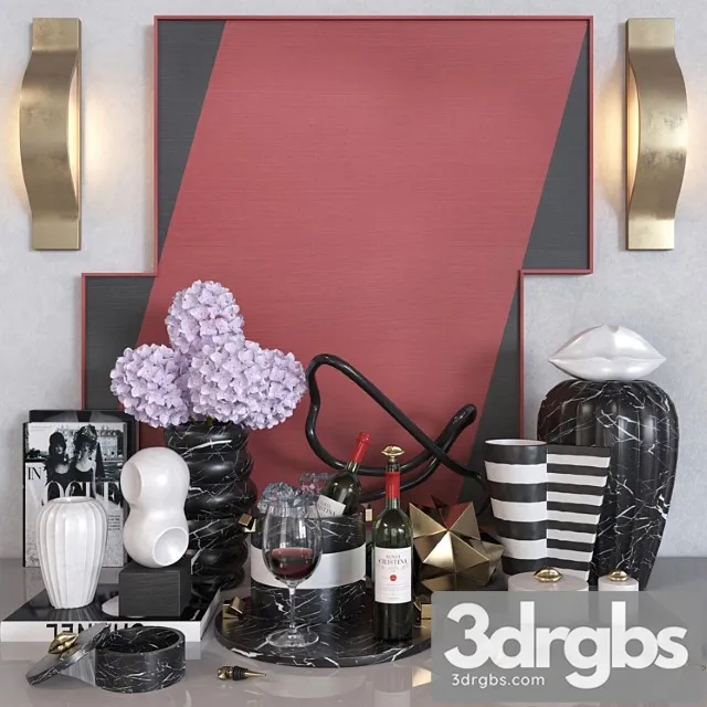 Kelly Wearstler Decor Set 1 3D Model Download Kelly Wearstler Decor Set 1 3D Model Download