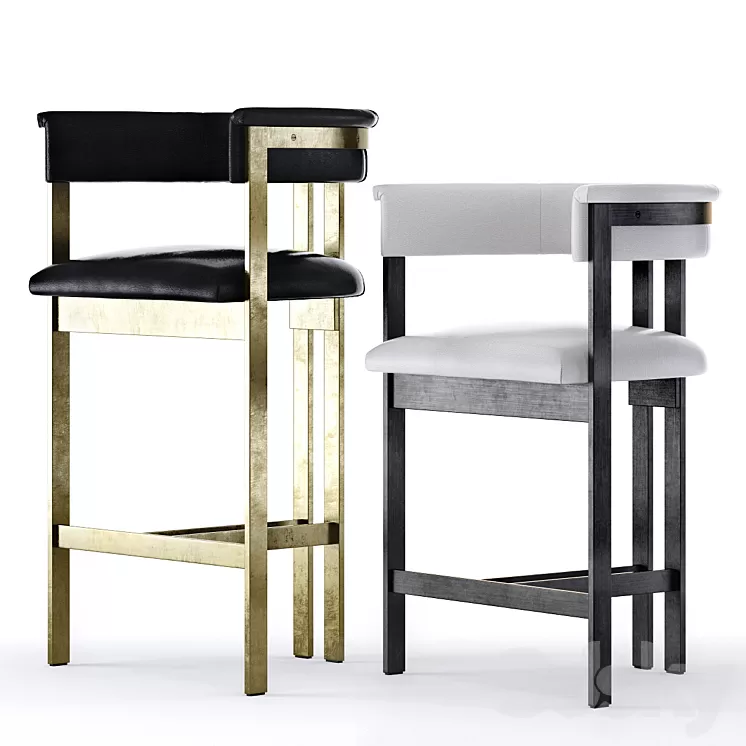 Kelly Wearstler Elliot Bar and Counter Stools 3D Model Kelly Wearstler Elliot Bar and Counter Stools 3D Model