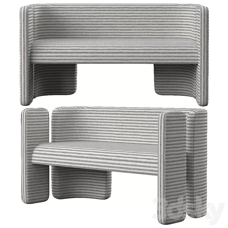 Kelly Wearstler Fairfax Settee 3D Model Kelly Wearstler Fairfax Settee 3D Model