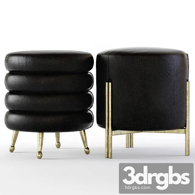 Kelly wearstler melange and laurel stools 2 3D Model Download
