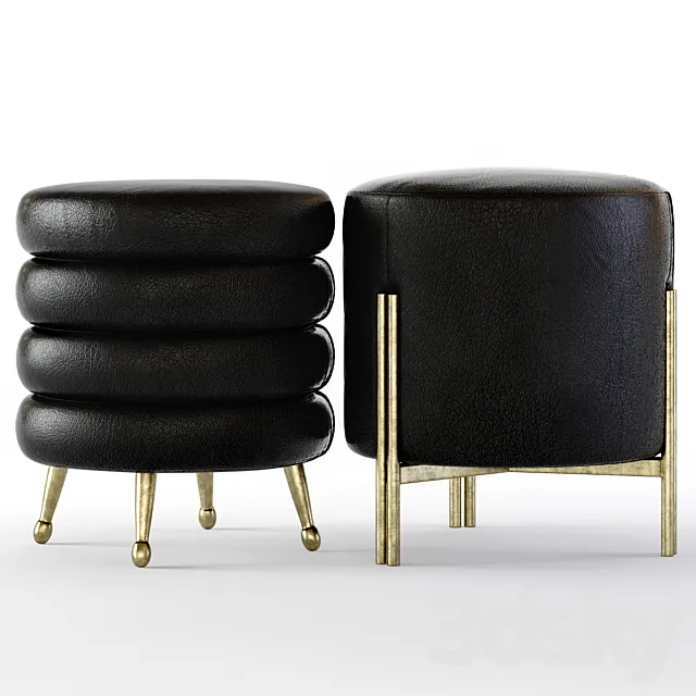 Kelly Wearstler Melange and Laurel Stools 3D Model Kelly Wearstler Melange and Laurel Stools 3D Model