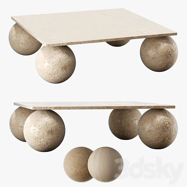 Kelly Wearstler-morro square coffee table 3D Model Kelly Wearstler-morro square coffee table 3D Model