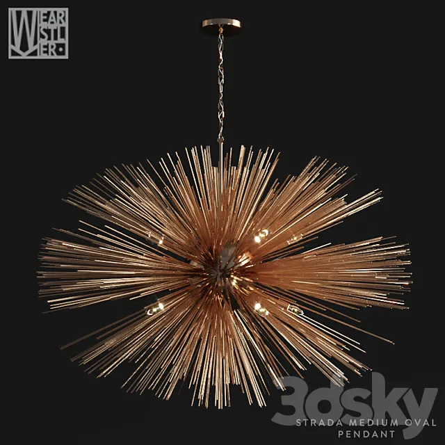 Kelly Wearstler Strada Medium Oval Pendant 3D Model Kelly Wearstler Strada Medium Oval Pendant 3D Model