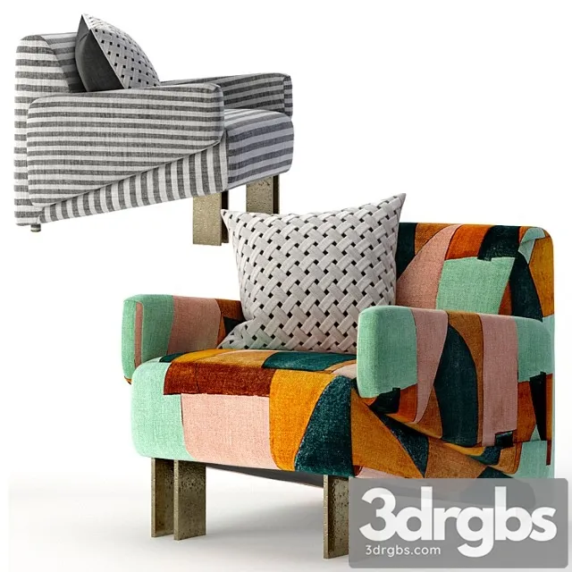 Kelly wearstler zephyr club chair 3D Model Download