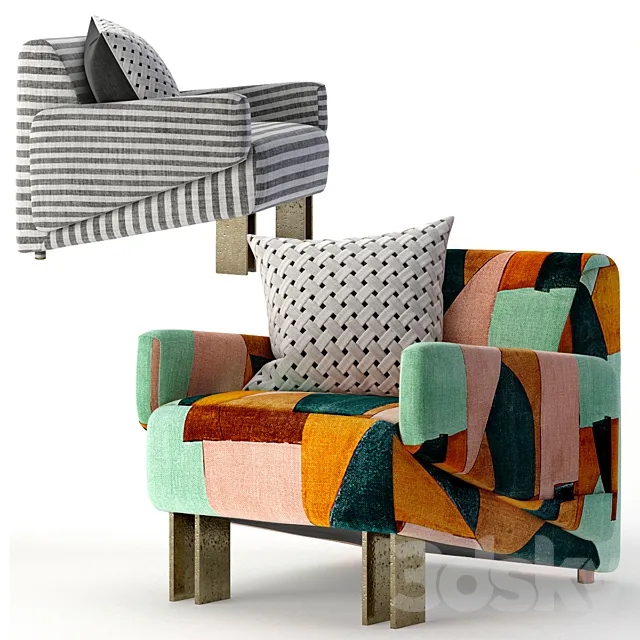 Kelly Wearstler Zephyr Club Chair 3D Model