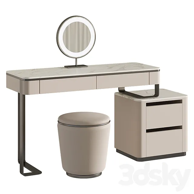Kelvin Dressing Table with LED Mirror 3D Model