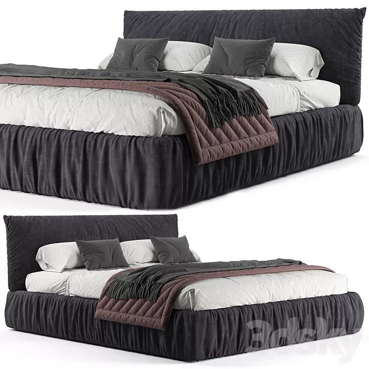 Kemi Bed  wood soft 3D Model Free Download