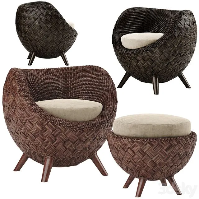 Kenneth Cobonpue La luna armchair 3D Model Kenneth Cobonpue La luna armchair 3D Model