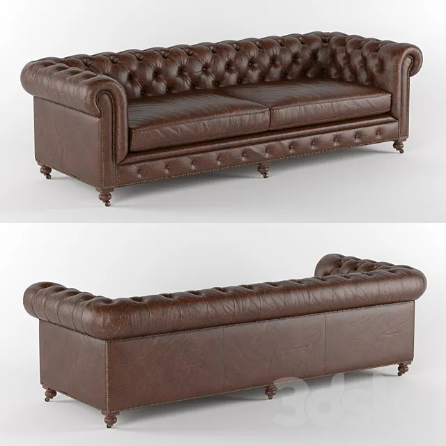Kensington Leather Sofa Restoration Hardware 3DModel Kensington Leather Sofa Restoration Hardware 3DModel