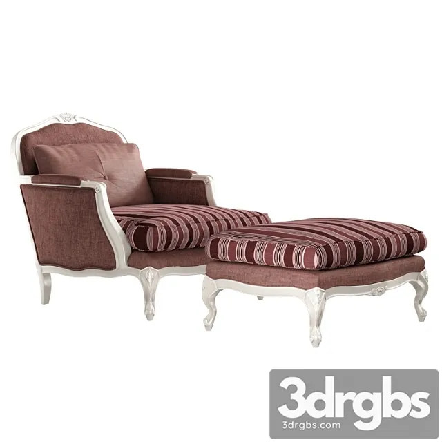 Keoma chinook armchair and pouf 3D Model Download