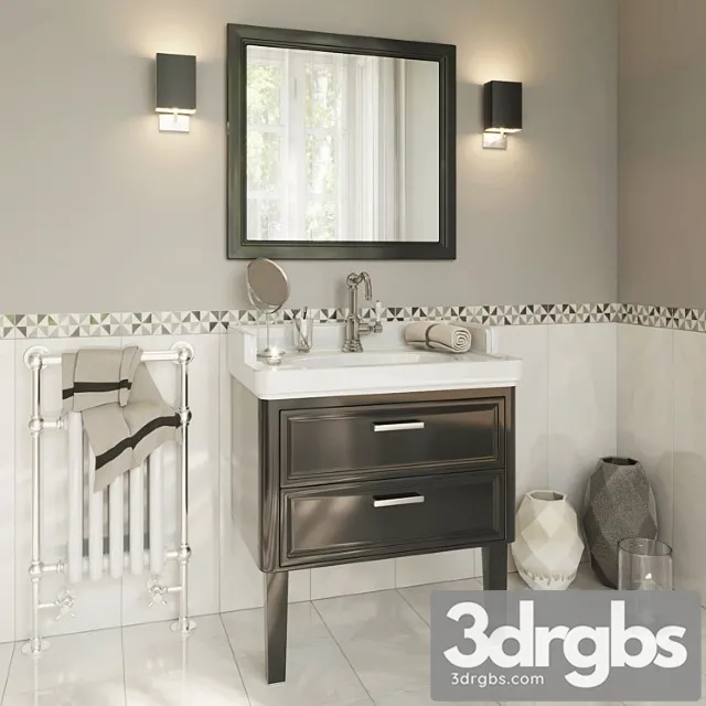 Kerama Marazzi Pompei 80 Black 2 Drawers 3D Model Download