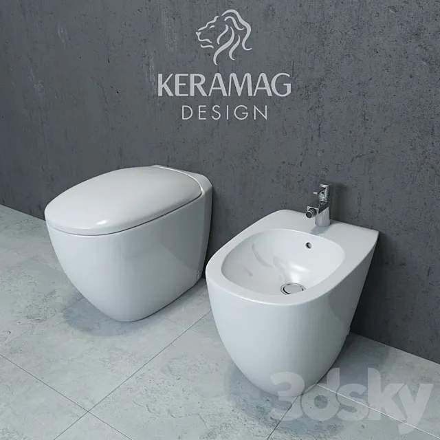 Keramag Citterio squat toilet and bidet 3D Model Keramag Citterio squat toilet and bidet 3D Model
