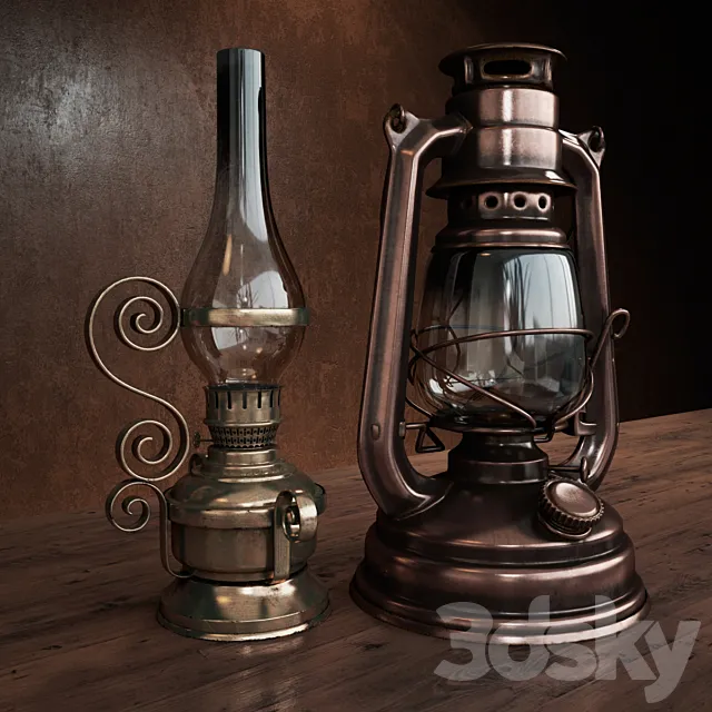 kerosene lamps 3DModel kerosene lamps 3DModel