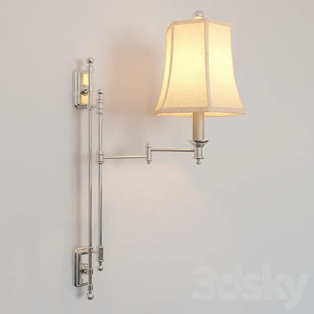 KERRY SWING ARM WALL LAMP IN POLISHED SILVER 3DModel KERRY SWING ARM WALL LAMP IN POLISHED SILVER 3DModel