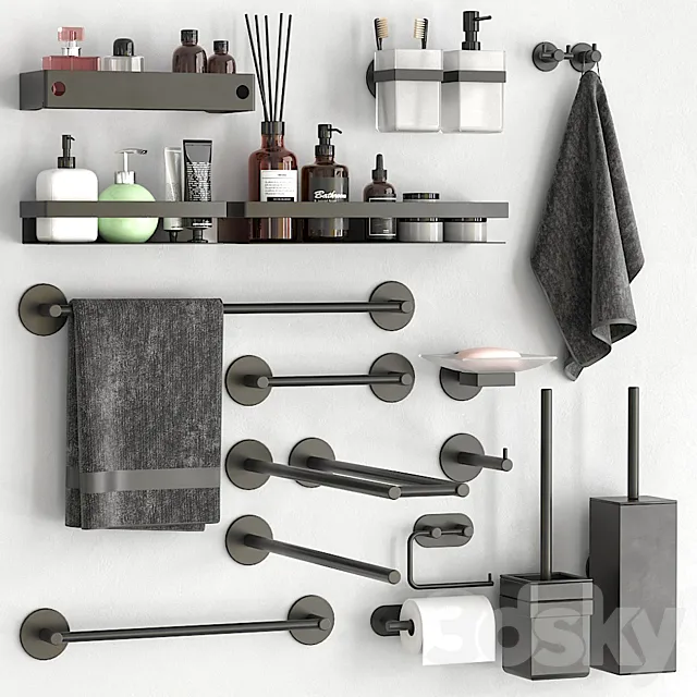 KES Bathroom accessories 1 3D Model