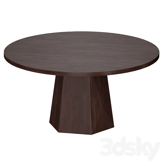Kesling 60 “Round Wood Dining Table (Crate and Barrel) 3D Model Kesling 60 “Round Wood Dining Table (Crate and Barrel) 3D Model