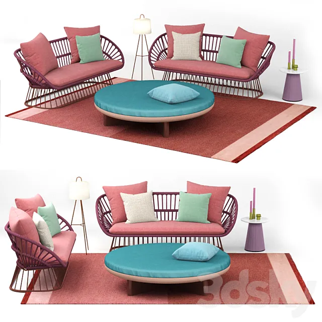 kettal cala 3 place sofa 3D Model