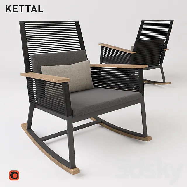 Kettal Landscape Rocking chair 3D Model