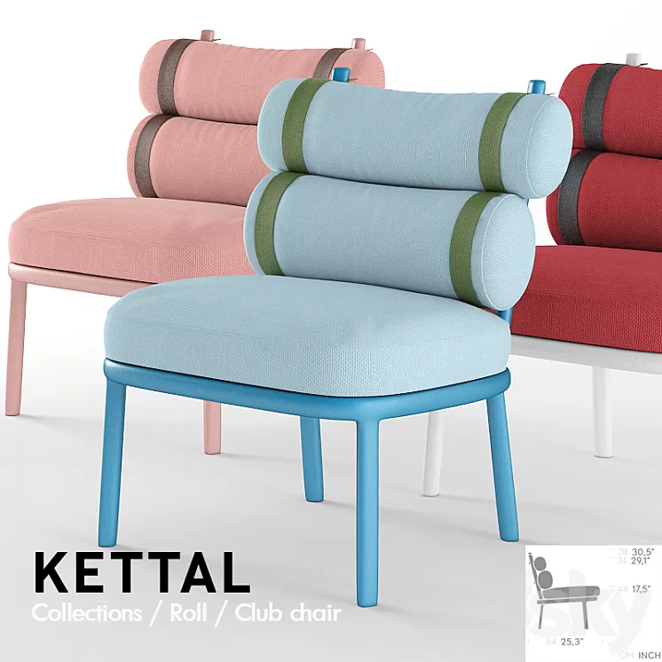Kettal Roll Club chair 3D Model