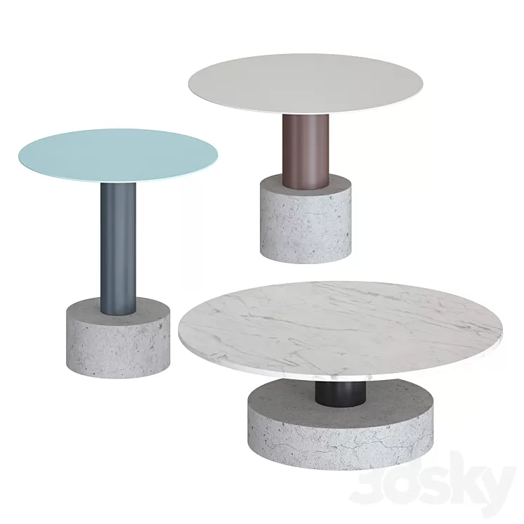 Kettal ROLL – coffee tables 3D Model Kettal ROLL – coffee tables 3D Model