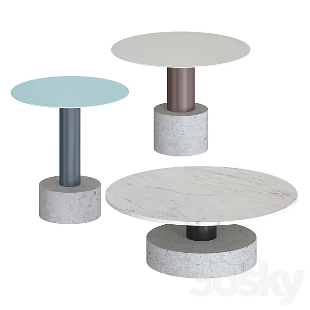 Kettal ROLL – coffee tables 3DModel