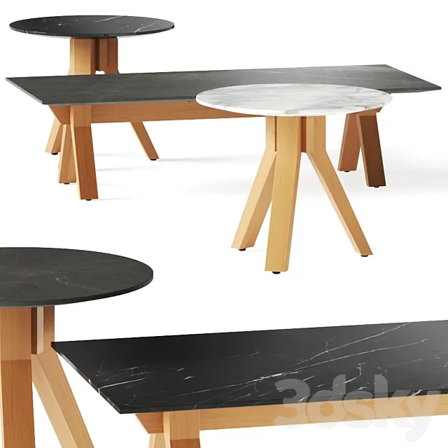 Kettal Vieques Coffee Tables 3D Model