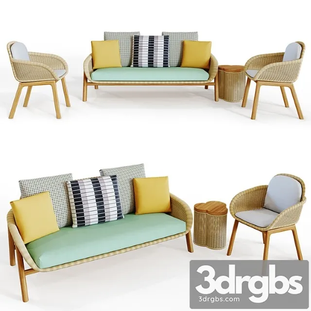 Kettal vimini set 2 3D Model Download