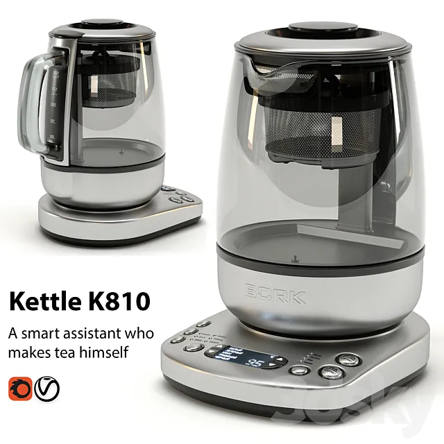 Kettle BORK K810 3D Model Kettle BORK K810 3D Model