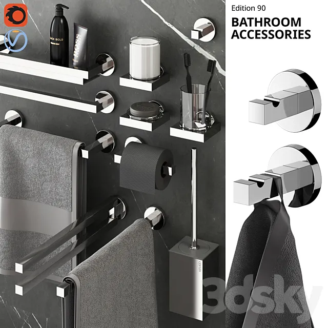 Keuco Edition 90 bathroom accessories 3DModel