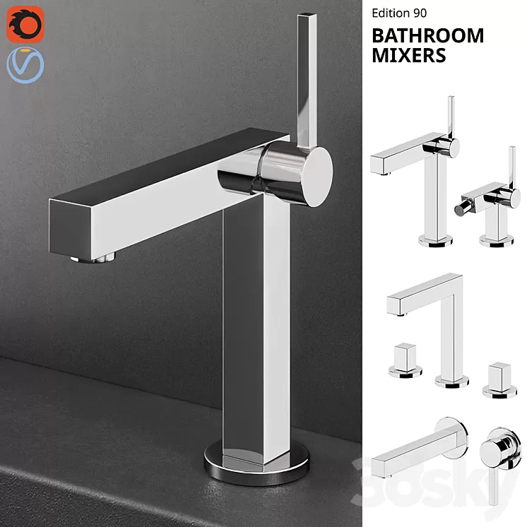 Keuco Edition 90 Faucets 3D Model