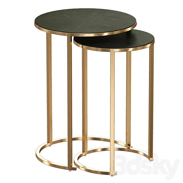 Keya Antique Brass Nesting Accent Tables (Crate and Barrel) 3D Model