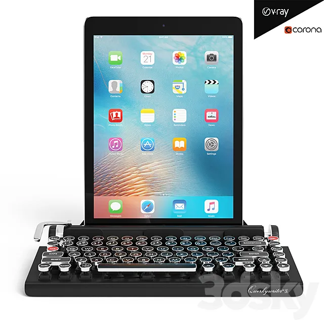 Keyboard and Ipad pro 12.9 3DModel