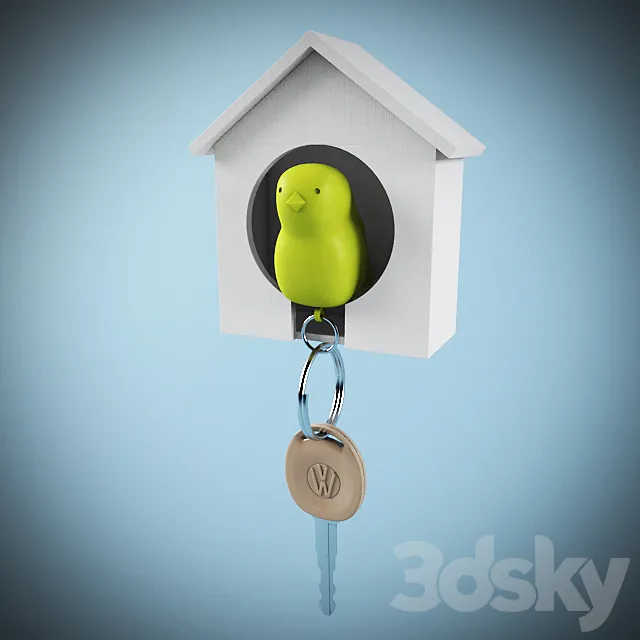 Keychain-with the House Sparrow 3DModel Keychain-with the House Sparrow 3DModel