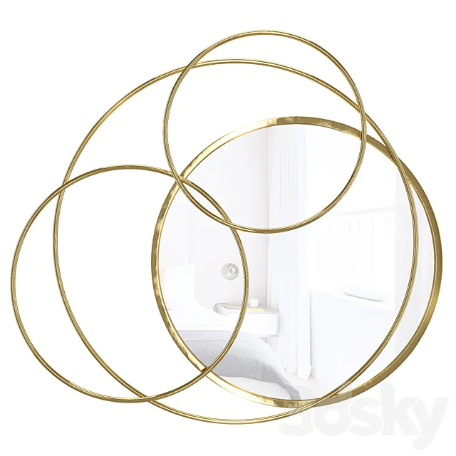 Khloe Layered Wall Mounted Mirror 3D Model