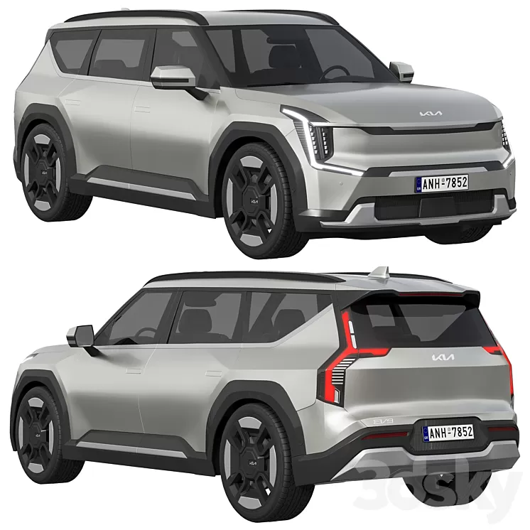 KIA EV9 3D Model Free Download