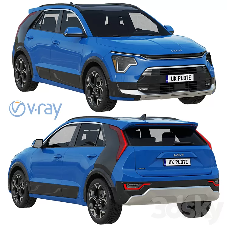 Kia Niro 2023 3D Model Free Download