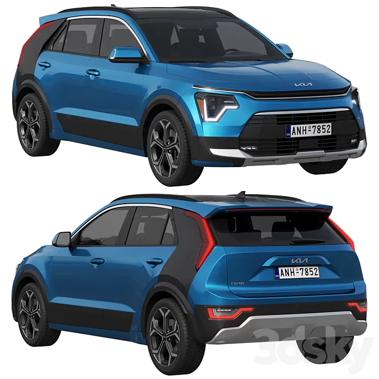 Kia Niro 2023 3D Model Free Download