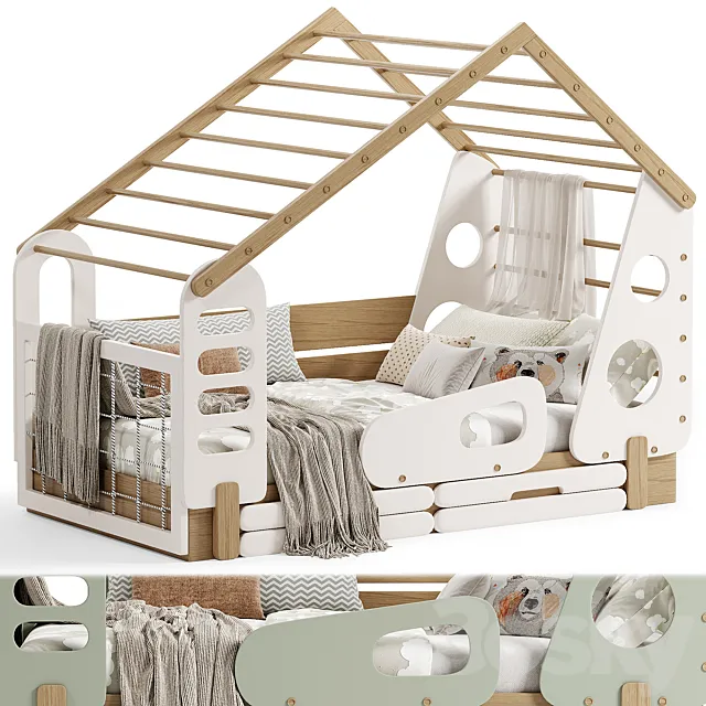 Kids Bed House sport By rozetka 3D Model Kids Bed House sport By rozetka 3D Model