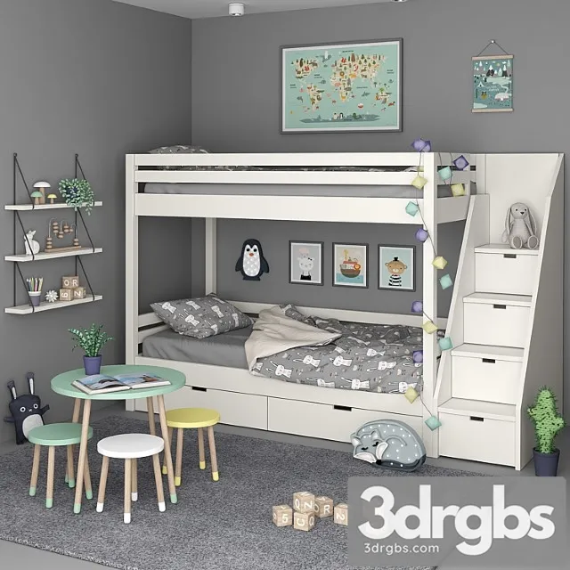 Kids Bedroom Set 3D Model Download Kids Bedroom Set 3D Model Download