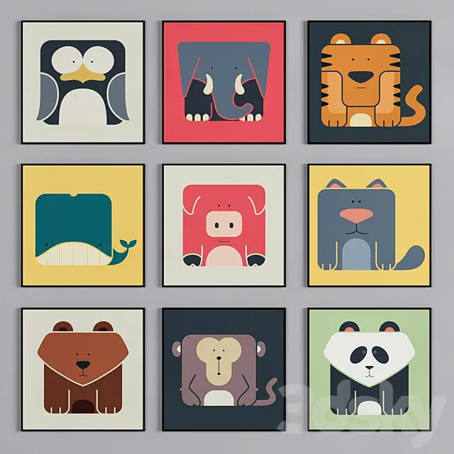 kids canvas art prints_3 3D Model