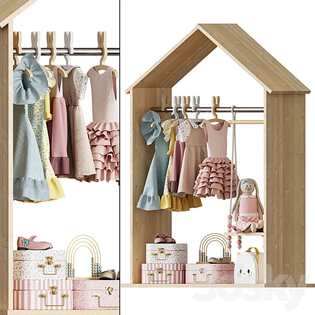 Kids clothes set 3D Model Kids clothes set 3D Model