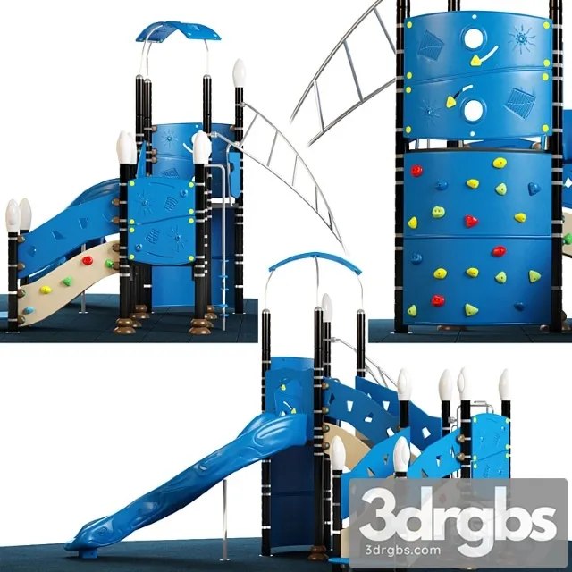 Kids Equipment With Slide Climbing 03 3D Model Download